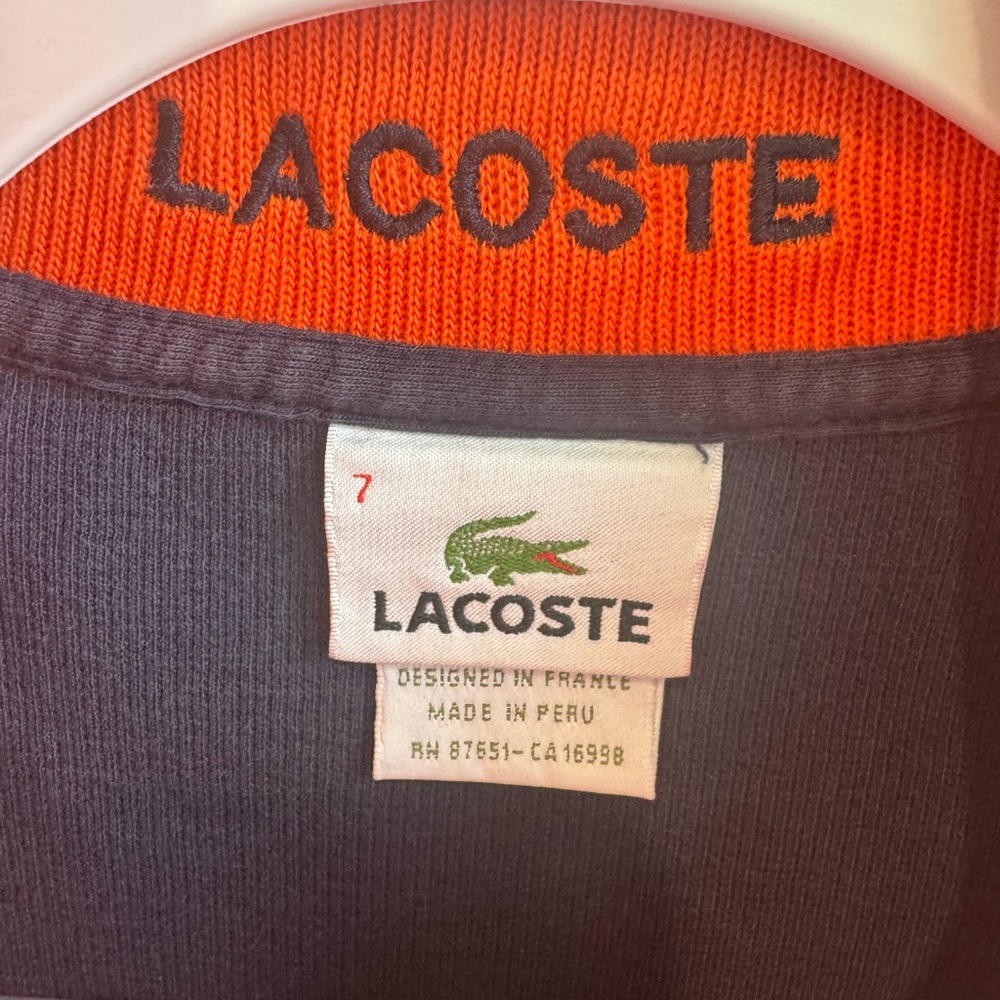 Men’s Lacoste Qtr Zip Pullover sz 7 - Picture 5 of 7